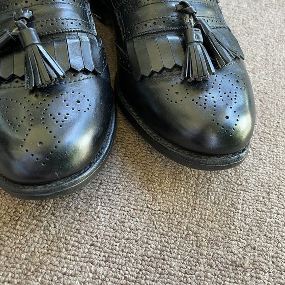 Allen Edmonds Black 9.5 Bridgeton Loafer Black Leather Dress Shoes Tassel main image 5